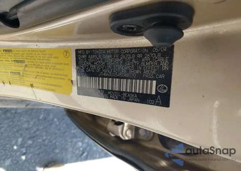 2004 Lexus Es 330 z USA, uszkodzony, nr VIN JTHBA30G545048170